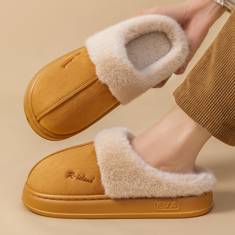 Chaussons Pilou couleur camel, doublure moelleuse