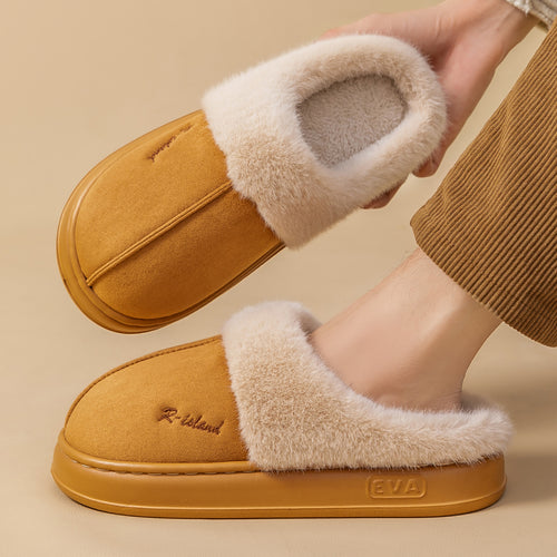 Chaussons Pilou couleur camel, doublure moelleuse